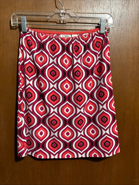 Cato Dresses & Skirts - Cato Red Pink Geometric Midi Skirt